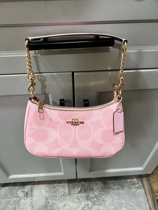 Coach Pink Signature Mini Crossbody Bag with Detachable Strap - Picture 3 of 5